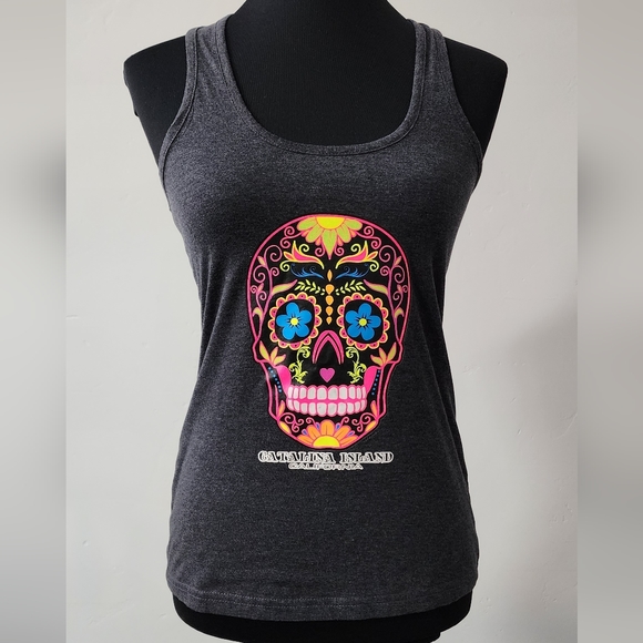 Sugar Skull Tank Top, Catalina Island 🏝 🌺💀 - Picture 1 of 6